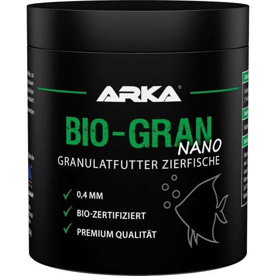 ARKA Bio-Gran Nano - 150ml / 75g - Organic Certified Fish Food for Any Freshwater Aquarium, Promotes Growth, Colour Splendor and Vitality of Ornamental Fish ARKA Bio-Gran Nano - 150ml / 75g - Organic Certified Fish Food for Any Freshwater Aquarium, Promotes Growth, Colour Splendor and Vitality of Ornamental Fish