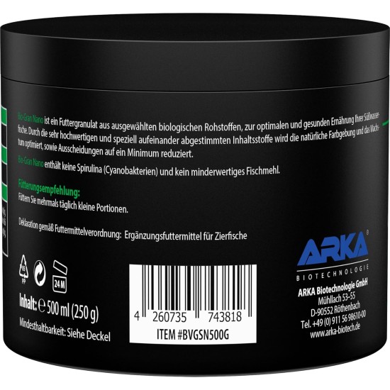 ARKA Bio-Gran Nano - 150ml / 75g - Organic Certified Fish Food for Any Freshwater Aquarium, Promotes Growth, Colour Splendor and Vitality of Ornamental Fish ARKA Bio-Gran Nano - 150ml / 75g - Organic Certified Fish Food for Any Freshwater Aquarium, Promotes Growth, Colour Splendor and Vitality of Ornamental Fish