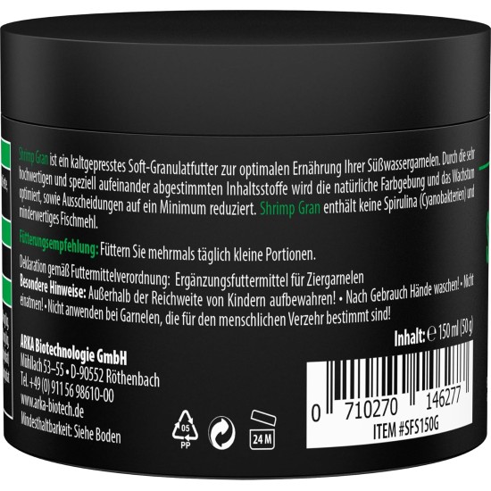ARKA Shrimp Gran - 150 ml / 50 g - Premium Shrimp Food as a Complete Food, Cold Pressed, Promotes Growth and Colour Splendor of Shrimp in Freshwater Aquariums ARKA Shrimp Gran - 150 ml / 50 g - Premium Shrimp Food as a Complete Food, Cold Pressed, Promotes Growth and Colour Splendor of Shrimp in Freshwater Aquariums