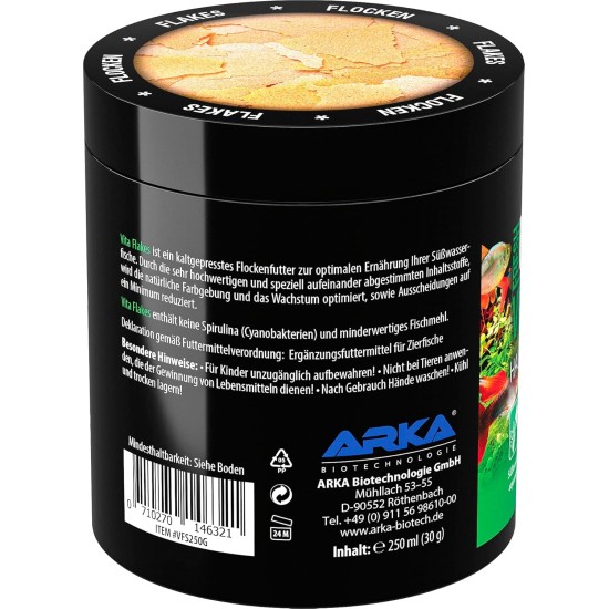 ARKA Vita Flakes - 250 ml / 30 g - High Quality Flake Food as a Sole Food, Promotes Health and Vitality of Fish in Freshwater Aquariums ARKA Vita Flakes - 250 ml / 30 g - High Quality Flake Food as a Sole Food, Promotes Health and Vitality of Fish in Freshwater Aquariums