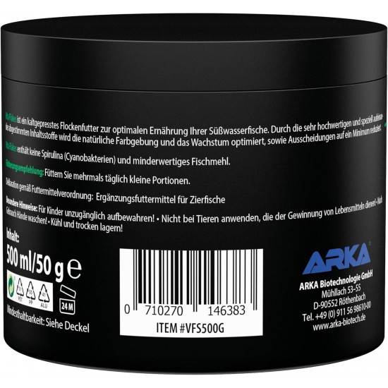 ARKA Vita Flakes 250 ml Flake Food for Ornamental Fish - High Quality Cold-Pressed Complete Food for Freshwater Aquariums - Supports Colourfulness, Vitality & Growth - Spirulina Free ARKA Vita Flakes 250 ml Flake Food for Ornamental Fish - High Quality Cold-Pressed Complete Food for Freshwater Aquariums - Supports Colourfulness, Vitality & Growth - Spirulina Free