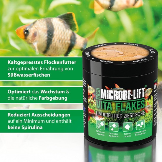 ARKA Vita Flakes 250 ml Flake Food for Ornamental Fish - High Quality Cold-Pressed Complete Food for Freshwater Aquariums - Supports Colourfulness, Vitality & Growth - Spirulina Free ARKA Vita Flakes 250 ml Flake Food for Ornamental Fish - High Quality Cold-Pressed Complete Food for Freshwater Aquariums - Supports Colourfulness, Vitality & Growth - Spirulina Free