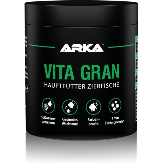 ARKA Vita Gran - 250 ml / 120 g - Nutrient Rich Granulate Food for Vibrant Colours and Healthy Growth in Freshwater Aquariums - Cold Pressed ARKA Vita Gran - 250 ml / 120 g - Nutrient Rich Granulate Food for Vibrant Colours and Healthy Growth in Freshwater Aquariums - Cold Pressed