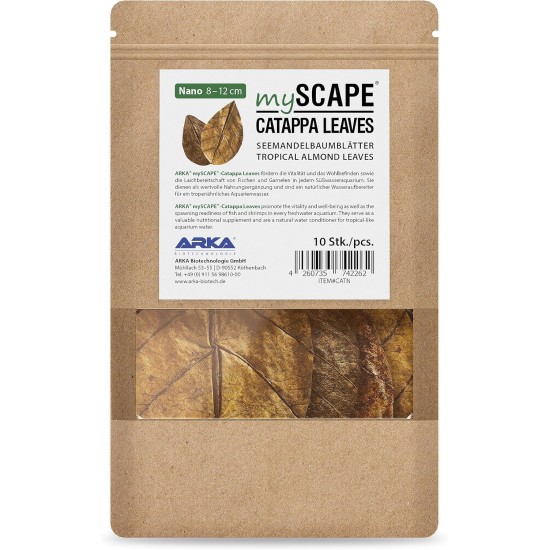 ARKA mySCAPE-CATAPPA Leaves - 8-12 cm / 10 Pieces - Natural Water Conditioner Made of Sea Almond Tree Leaves for Freshwater Aquariums, Improves Health of Fish & Shrimp ARKA mySCAPE-CATAPPA Leaves - 8-12 cm / 10 Pieces - Natural Water Conditioner Made of Sea Almond Tree Leaves for Freshwater Aquariums, Improves Health of Fish & Shrimp