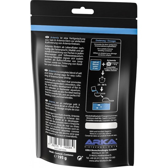 Artemia Eggs with Salt - Complete Set 195 g for Live Food in the Aquarium - High Hatching Rate up to 95% - Ideal Rearing Food for Young Fish, Coral & Invertebrates - Ready to Use - ARKA Artemia Eggs with Salt - Complete Set 195 g for Live Food in the Aquarium - High Hatching Rate up to 95% - Ideal Rearing Food for Young Fish, Coral & Invertebrates - Ready to Use - ARKA