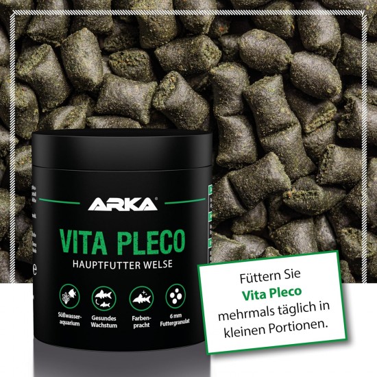 Catfish Food - ARKA Vita Pleco 250 ml / 120 g - Cold Pressed Soft Granules for Suction Catfish & Bottom Fish - Supports Colour Splendor, Growth & Vitality - Sinking, Highly Digestible, Dimensionally Catfish Food - ARKA Vita Pleco 250 ml / 120 g - Cold Pressed Soft Granules for Suction Catfish & Bottom Fish - Supports Colour Splendor, Growth & Vitality - Sinking, Highly Digestible, Dimensionally