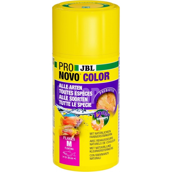 JBL PRONOVO COLOR FLAKES Paint Food Flakes for All Aquarium Fish from 8-20 cm, Fish Food Flakes, Size M, 100 ml JBL PRONOVO COLOR FLAKES Paint Food Flakes for All Aquarium Fish from 8-20 cm, Fish Food Flakes, Size M, 100 ml