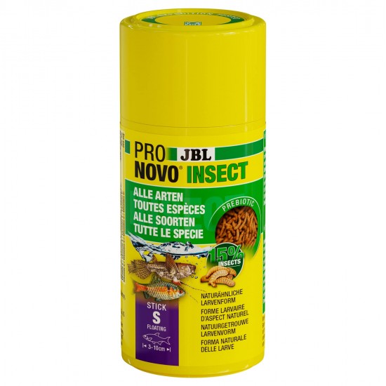JBL PRONOVO INSECT STICK, Food for All Aquarium Fish from 3-10 cm, Fish Food Sticks, Click Dispenser, Size S, 100 ml JBL PRONOVO INSECT STICK, Food for All Aquarium Fish from 3-10 cm, Fish Food Sticks, Click Dispenser, Size S, 100 ml