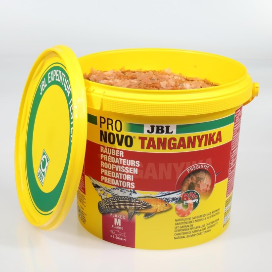 JBL PRONOVO TANGANYIKA FLAKES, Main Food for All Cichlids from 8-20 cm, Fish Food Flakes, Size M, 250 ml JBL PRONOVO TANGANYIKA FLAKES, Main Food for All Cichlids from 8-20 cm, Fish Food Flakes, Size M, 250 ml