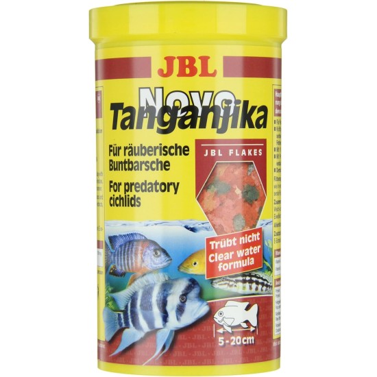 JBL PRONOVO TANGANYIKA FLAKES, Main Food for All Cichlids from 8-20 cm, Fish Food Flakes, Size M, 250 ml JBL PRONOVO TANGANYIKA FLAKES, Main Food for All Cichlids from 8-20 cm, Fish Food Flakes, Size M, 250 ml