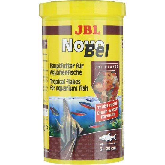 JBL Pronovo Bel Flakes Main Food for All Aquarium Fish from 3-10 cm, Fish Food Flakes, Size S, 100 ml JBL Pronovo Bel Flakes Main Food for All Aquarium Fish from 3-10 cm, Fish Food Flakes, Size S, 100 ml