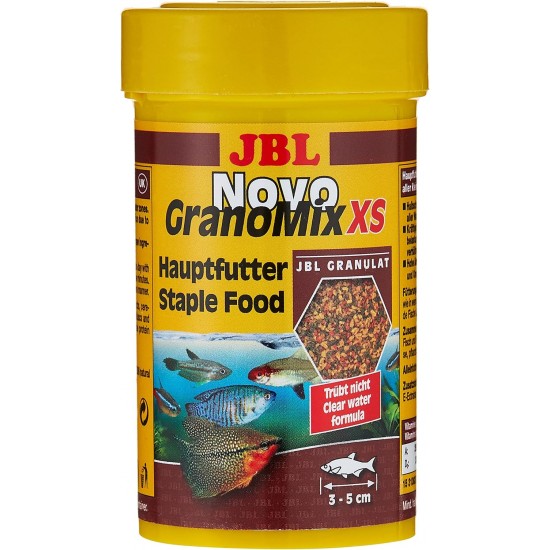 JBL Pronovo Bel Grano, Main Food for All Aquarium Fish from 3-10 cm, Fish Food Granules, Click Dispenser, Size S, 250 ml JBL Pronovo Bel Grano, Main Food for All Aquarium Fish from 3-10 cm, Fish Food Granules, Click Dispenser, Size S, 250 ml