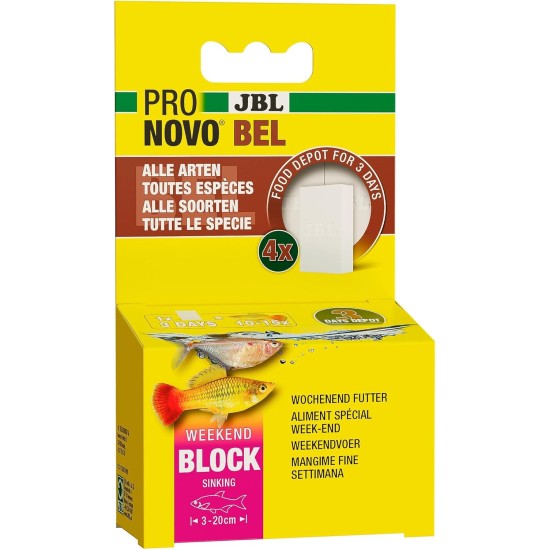 JBL Pronovo Bel Weekend Weekend Food for All Freshwater Aquarium Fish, 4 Feeding Blocks JBL Pronovo Bel Weekend Weekend Food for All Freshwater Aquarium Fish, 4 Feeding Blocks