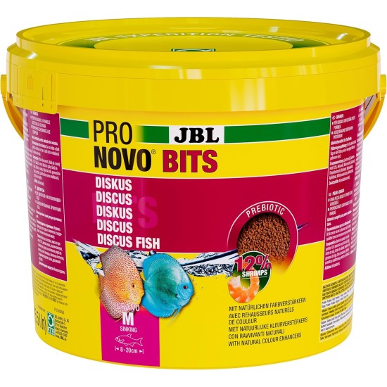 JBL Pronovo Bits Grano, Main Food for Discus and Cichlids from 3-10 cm, Fish Food Granules, Size S, 1000 ml JBL Pronovo Bits Grano, Main Food for Discus and Cichlids from 3-10 cm, Fish Food Granules, Size S, 1000 ml