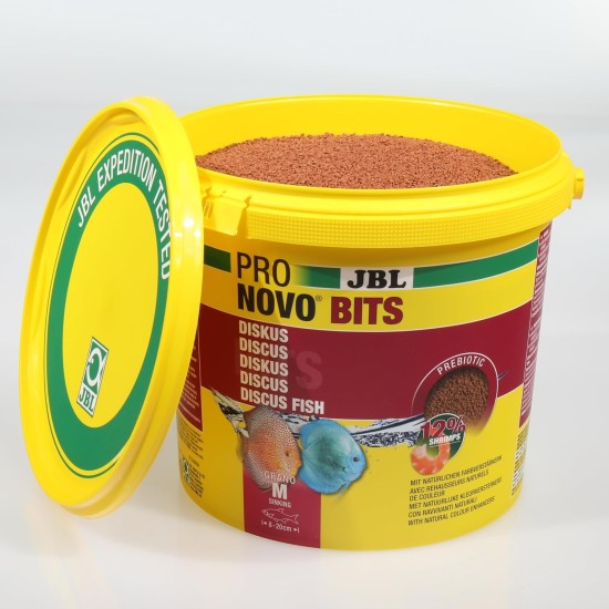 JBL Pronovo Bits Grano, Main Food for Discus and Cichlids from 3-10 cm, Fish Food Granules, Size S, 1000 ml JBL Pronovo Bits Grano, Main Food for Discus and Cichlids from 3-10 cm, Fish Food Granules, Size S, 1000 ml