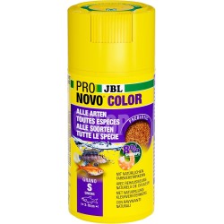 JBL Pronovo Colour Grano Click Colour Food Granules for All Aquarium Fish from 3-10 cm, Click Dispenser, Fish Food Granules, Size S, 100 ml JBL Pronovo Colour Grano Click Colour Food Granules for All Aquarium Fish from 3-10 cm, Click Dispenser, Fish Food Granules, Size S, 100 ml