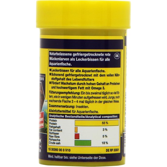 JBL Pronovo Fil, Red Mosquito Larvae, Treats for All Ornamental Fish from 3-10 cm, 100 ml JBL Pronovo Fil, Red Mosquito Larvae, Treats for All Ornamental Fish from 3-10 cm, 100 ml