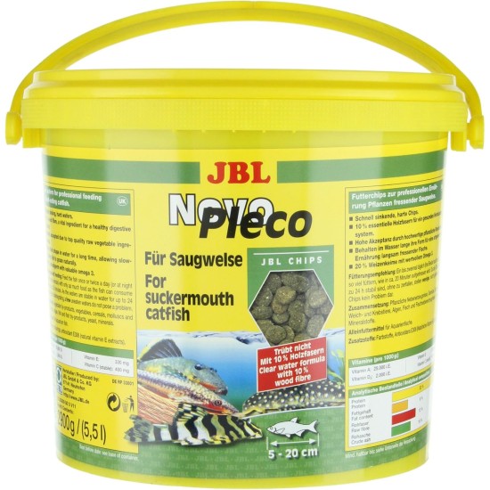 JBL Pronovo Pleco Wafer for Suction Catfish from 1-20 cm, Fish Food, Size M, 100 ml JBL Pronovo Pleco Wafer for Suction Catfish from 1-20 cm, Fish Food, Size M, 100 ml