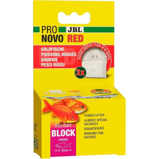 JBL Pronovo Red Holiday Food for Goldfish and Veil Tails, 3 Feeding Blocks JBL Pronovo Red Holiday Food for Goldfish and Veil Tails, 3 Feeding Blocks