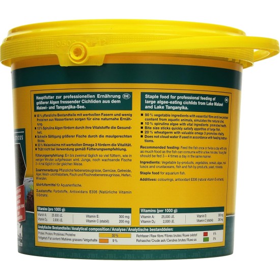 JBL Pronovo Tanganyika Grano, Main Food for All Cichlids from 8-20 cm, Click Dispenser, Fish Food Granules, Size M, 250 ml JBL Pronovo Tanganyika Grano, Main Food for All Cichlids from 8-20 cm, Click Dispenser, Fish Food Granules, Size M, 250 ml