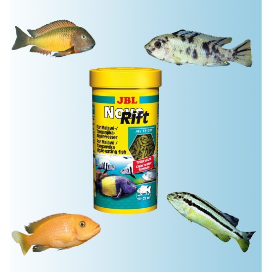 JBL Pronovo Tanganyika Grano, Main Food for All Cichlids from 8-20 cm, Click Dispenser, Fish Food Granules, Size M, 250 ml JBL Pronovo Tanganyika Grano, Main Food for All Cichlids from 8-20 cm, Click Dispenser, Fish Food Granules, Size M, 250 ml