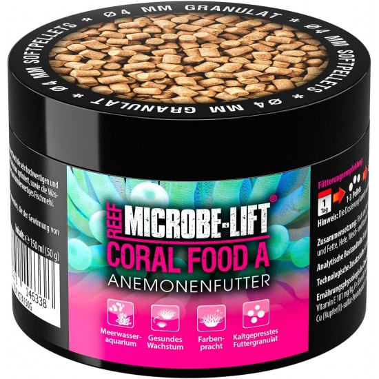 MICROBE-LIFT Coral Food A - Anemone Food - Soft Granulate Food for Anemones in Any Saltwater Aquarium, Pack of 1 (1 x 50 g) MICROBE-LIFT Coral Food A - Anemone Food - Soft Granulate Food for Anemones in Any Saltwater Aquarium, Pack of 1 (1 x 50 g)
