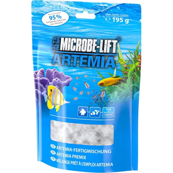 Microbe-Lift Artemia - 195 g - Complete Set of Artemia Eggs Plus Salt, Provides Ideal Live Food for the Healthy Diet of Aquarium Fish in Sea & Freshwater Microbe-Lift Artemia - 195 g - Complete Set of Artemia Eggs Plus Salt, Provides Ideal Live Food for the Healthy Diet of Aquarium Fish in Sea & Freshwater