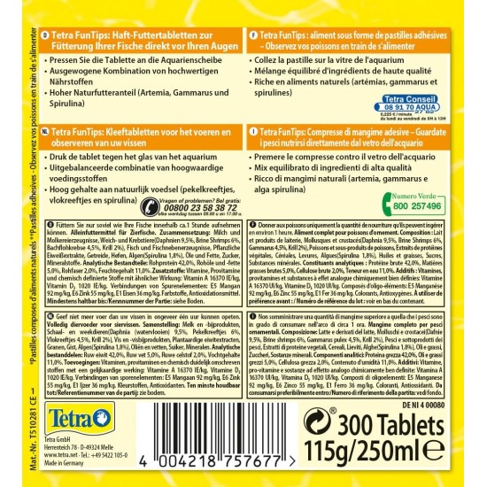 Tetra FunTips Tablets, Food Tablets to Stick on Aquarium Fish Tank Glass, Ideal for Watching Fish, Healthy Feeding Fun - Various Sizes Tetra FunTips Tablets, Food Tablets to Stick on Aquarium Fish Tank Glass, Ideal for Watching Fish, Healthy Feeding Fun - Various Sizes