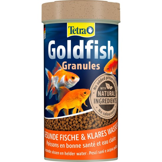 Tetra Goldfish Premium Complete Food for All Goldfish, Promotes Health, Growth and Longevity, Strengthens Colour - Pellets - 250 ml