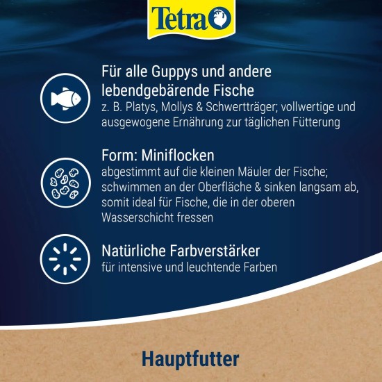 Tetra Guppy Mini Flakes, Balanced Nutritious Flakes for Guppies, Various Varieties Tetra Guppy Mini Flakes, Balanced Nutritious Flakes for Guppies, Various Varieties