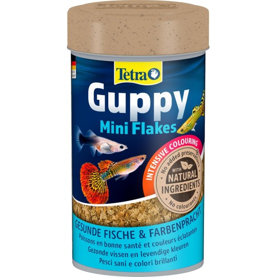 Tetra Guppy Mini Flakes, Balanced Nutritious Flakes for Guppies, Various Varieties Tetra Guppy Mini Flakes, Balanced Nutritious Flakes for Guppies, Various Varieties