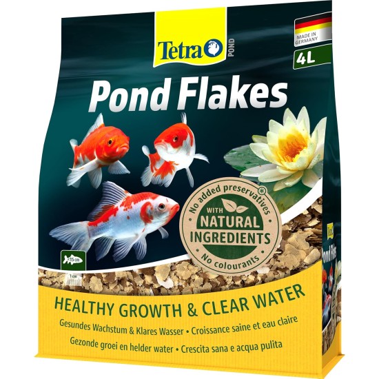 Tetra Pond Flake, Complete and Varied Fish Food for Young and Small Pond Fish, 4 Litre Tetra Pond Flake, Complete and Varied Fish Food for Young and Small Pond Fish, 4 Litre