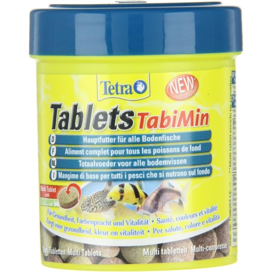 Tetra TabiMin Complete Feed for Bottom-Feeding and Shy Fish, Provides an Optimal Varied Diet, Packs Available in Various Sizes Tetra TabiMin Complete Feed for Bottom-Feeding and Shy Fish, Provides an Optimal Varied Diet, Packs Available in Various Sizes