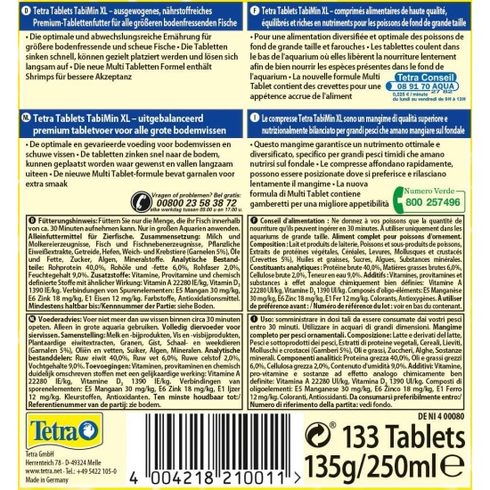 Tetra TabiMin Complete Feed for Bottom-Feeding and Shy Fish, Provides an Optimal Varied Diet, Packs Available in Various Sizes Tetra TabiMin Complete Feed for Bottom-Feeding and Shy Fish, Provides an Optimal Varied Diet, Packs Available in Various Sizes