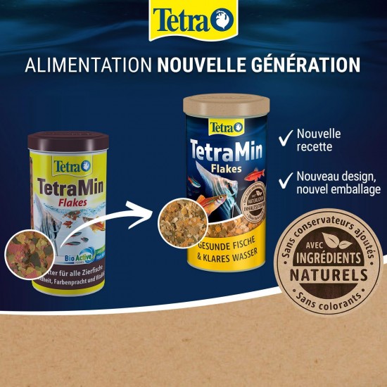 Tetra TetraMin - Complete and Balanced Food for Tropical Fish - Patented BioActive Formula Strengthens Immunity System - 1 Litre Tetra TetraMin - Complete and Balanced Food for Tropical Fish - Patented BioActive Formula Strengthens Immunity System - 1 Litre