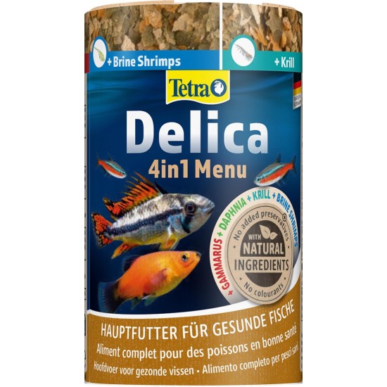 TetraDelica Natural Food for Ornamental Fish, Krill, Daphnia, Water Fleas, Brine Shrimps, Bloodworms, Red Mosquito Larvae,. Various Varieties and Sizes, Single, mix TetraDelica Natural Food for Ornamental Fish, Krill, Daphnia, Water Fleas, Brine Shrimps, Bloodworms, Red Mosquito Larvae,. Various Varieties and Sizes, Single, mix