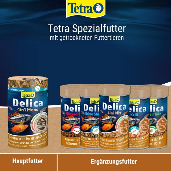 TetraDelica Natural Food for Ornamental Fish, Krill, Daphnia, Water Fleas, Brine Shrimps, Bloodworms, Red Mosquito Larvae,. Various Varieties and Sizes, Single, mix TetraDelica Natural Food for Ornamental Fish, Krill, Daphnia, Water Fleas, Brine Shrimps, Bloodworms, Red Mosquito Larvae,. Various Varieties and Sizes, Single, mix