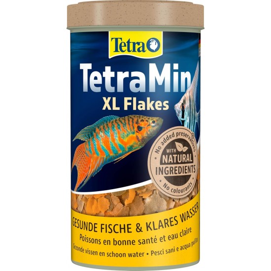 TetraMin Flakes, Flake-Shaped Fish Food for All Ornamental Fish, Balanced Blend for Healthy Fish and Clear Water, 1 L Tin TetraMin Flakes, Flake-Shaped Fish Food for All Ornamental Fish, Balanced Blend for Healthy Fish and Clear Water, 1 L Tin
