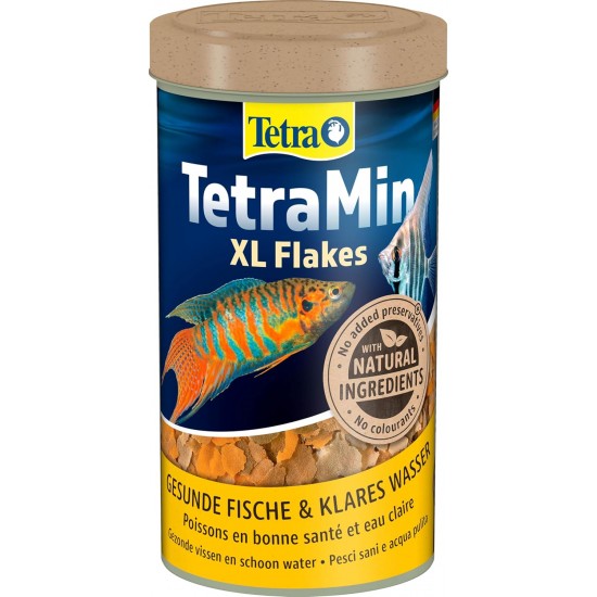 TetraMin Flakes, Flake-Shaped Fish Food for All Ornamental Fish, Balanced Blend for Healthy Fish and Clear Water, 1 L Tin TetraMin Flakes, Flake-Shaped Fish Food for All Ornamental Fish, Balanced Blend for Healthy Fish and Clear Water, 1 L Tin