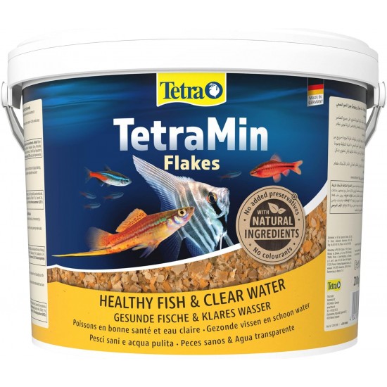 TetraMin Flakes, Flake-Shaped Fish Food for All Ornamental Fish, Balanced Blend for Healthy Fish and Clear Water, 1 L Tin TetraMin Flakes, Flake-Shaped Fish Food for All Ornamental Fish, Balanced Blend for Healthy Fish and Clear Water, 1 L Tin