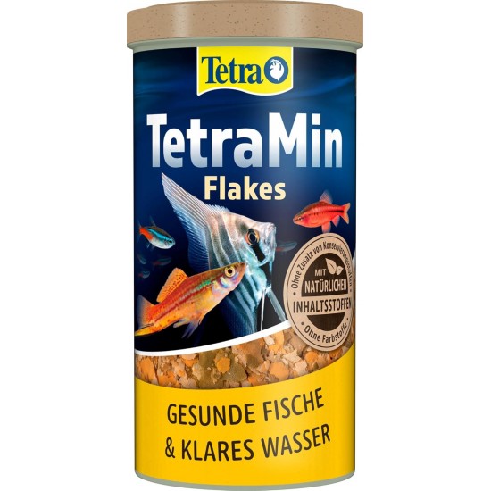 TetraMin Flakes, Flake-Shaped Fish Food for All Ornamental Fish, Balanced Blend for Healthy Fish and Clear Water, 1 L Tin TetraMin Flakes, Flake-Shaped Fish Food for All Ornamental Fish, Balanced Blend for Healthy Fish and Clear Water, 1 L Tin