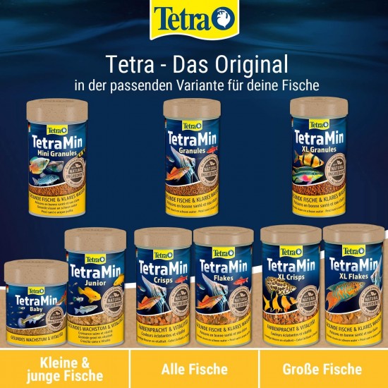 TetraMin Flakes, Flake-Shaped Fish Food for All Ornamental Fish, Balanced Blend for Healthy Fish and Clear Water, 1 L Tin TetraMin Flakes, Flake-Shaped Fish Food for All Ornamental Fish, Balanced Blend for Healthy Fish and Clear Water, 1 L Tin