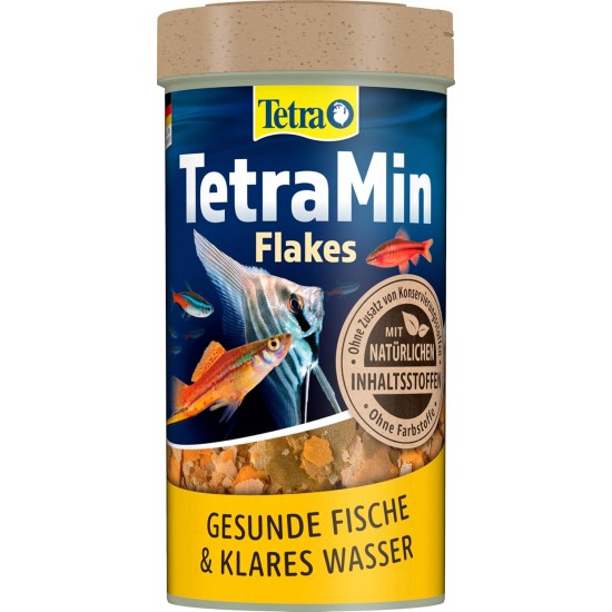TetraMin Flakes, Flake-Shaped Fish Food for All Ornamental Fish, Balanced Blend for Healthy Fish and Clear Water, 1 L Tin TetraMin Flakes, Flake-Shaped Fish Food for All Ornamental Fish, Balanced Blend for Healthy Fish and Clear Water, 1 L Tin