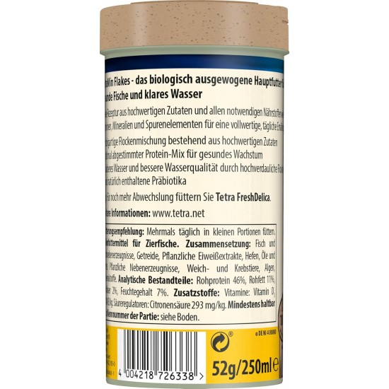 TetraMin Flakes, Flake-Shaped Fish Food for All Ornamental Fish, Balanced Blend for Healthy Fish and Clear Water, 1 L Tin TetraMin Flakes, Flake-Shaped Fish Food for All Ornamental Fish, Balanced Blend for Healthy Fish and Clear Water, 1 L Tin