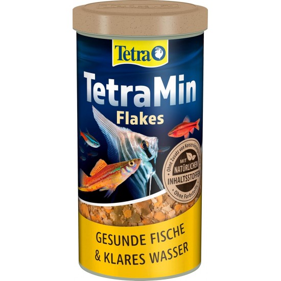 TetraMin Flakes, Flake-Shaped Fish Food for All Ornamental Fish, Balanced Blend for Healthy Fish and Clear Water, 1 L Tin TetraMin Flakes, Flake-Shaped Fish Food for All Ornamental Fish, Balanced Blend for Healthy Fish and Clear Water, 1 L Tin