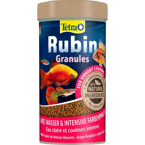 TetraRubin Staple Feed for Ornamental Fish, for Intense Colour with Natural Colour Enhancers, plus Probiotics for Improved Body Functions and Feed Recycling, Various Sizes TetraRubin Staple Feed for Ornamental Fish, for Intense Colour with Natural Colour Enhancers, plus Probiotics for Improved Body Functions and Feed Recycling, Various Sizes