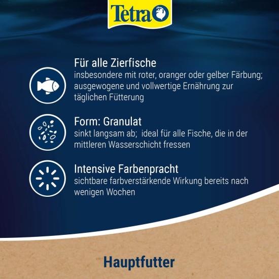 TetraRubin Staple Feed for Ornamental Fish, for Intense Colour with Natural Colour Enhancers, plus Probiotics for Improved Body Functions and Feed Recycling, Various Sizes TetraRubin Staple Feed for Ornamental Fish, for Intense Colour with Natural Colour Enhancers, plus Probiotics for Improved Body Functions and Feed Recycling, Various Sizes