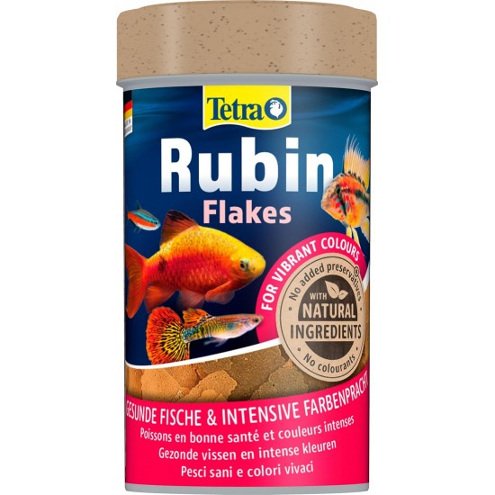 TetraRubin Staple Feed for Ornamental Fish, for Intense Colour with Natural Colour Enhancers, plus Probiotics for Improved Body Functions and Feed Recycling, Various Sizes TetraRubin Staple Feed for Ornamental Fish, for Intense Colour with Natural Colour Enhancers, plus Probiotics for Improved Body Functions and Feed Recycling, Various Sizes