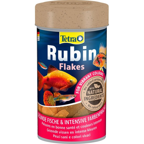 TetraRubin Staple Feed for Ornamental Fish, for Intense Colour with Natural Colour Enhancers, plus Probiotics for Improved Body Functions and Feed Recycling, Various Sizes TetraRubin Staple Feed for Ornamental Fish, for Intense Colour with Natural Colour Enhancers, plus Probiotics for Improved Body Functions and Feed Recycling, Various Sizes