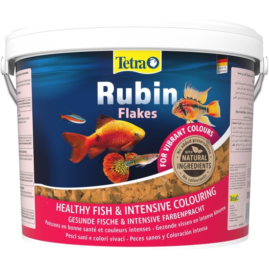 TetraRubin Staple Feed for Ornamental Fish, for Intense Colour with Natural Colour Enhancers, plus Probiotics for Improved Body Functions and Feed Recycling, Various Sizes TetraRubin Staple Feed for Ornamental Fish, for Intense Colour with Natural Colour Enhancers, plus Probiotics for Improved Body Functions and Feed Recycling, Various Sizes
